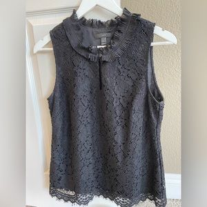 Women's J. Crew Black Lace Top - Size Small - EUC!